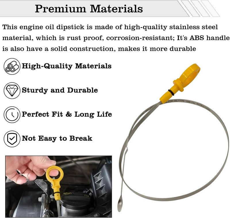 FBLOWMOD 4892121AA Engine Oil Dipstick Indicator, Compatible with Chrysler Sebring 2007-2010 Dodge Avenger 2008-2010 Dodge Journey 2009-2010 Engine Oil Fluid Level Dip Stick Replace 4892121AA - Image 3